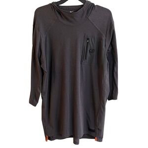 Nike‎ Collab Kevin Durant Gray Hooded Dri Fit Pull Over T-Shirt Men's XL